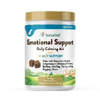 NaturVet Emotional Support Daily Calming Aid Dog Supplement, 120ct
